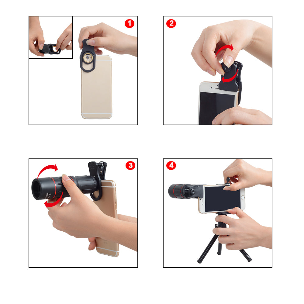 18X Telescope Zoom Mobile Phone Lens for iPhone Smartphones with tripod