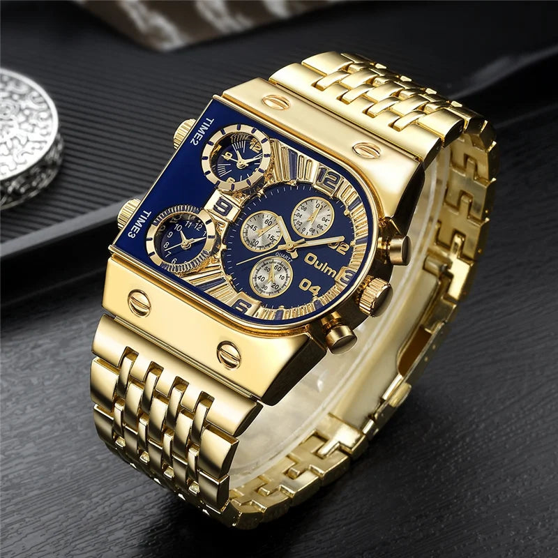 2024 New Oulm Quartz Watches Men Military Wristwatch Relogio Masculino