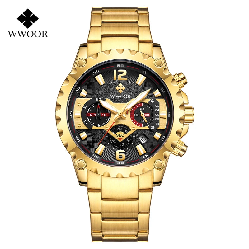 Wwoor Watch Men 2020 Luxury Brand Sport Gold Men Wristwatch Chronograph