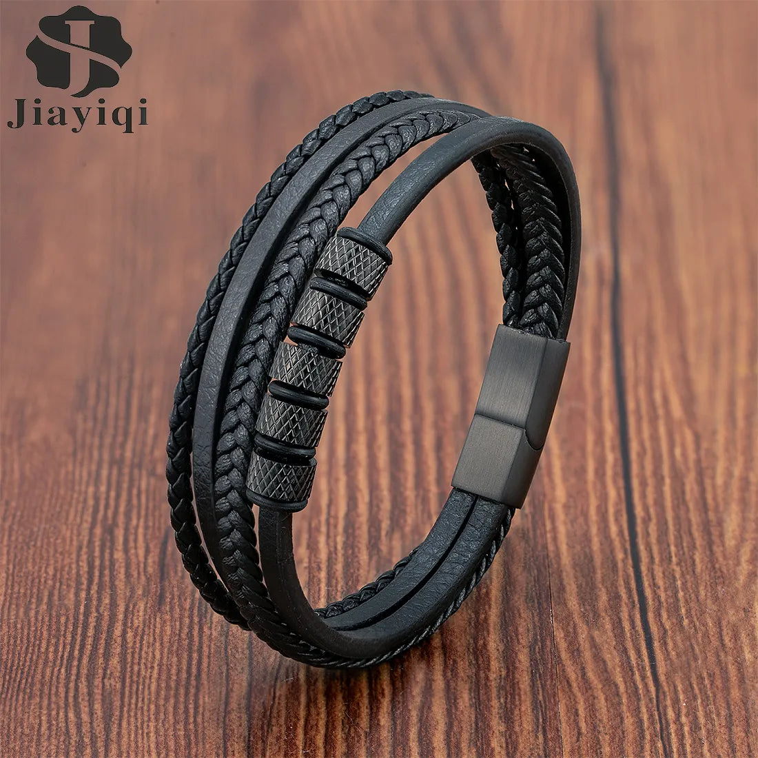 Luxury Stainless Steel Beaded Bracelet Fashion Men's Jewelry