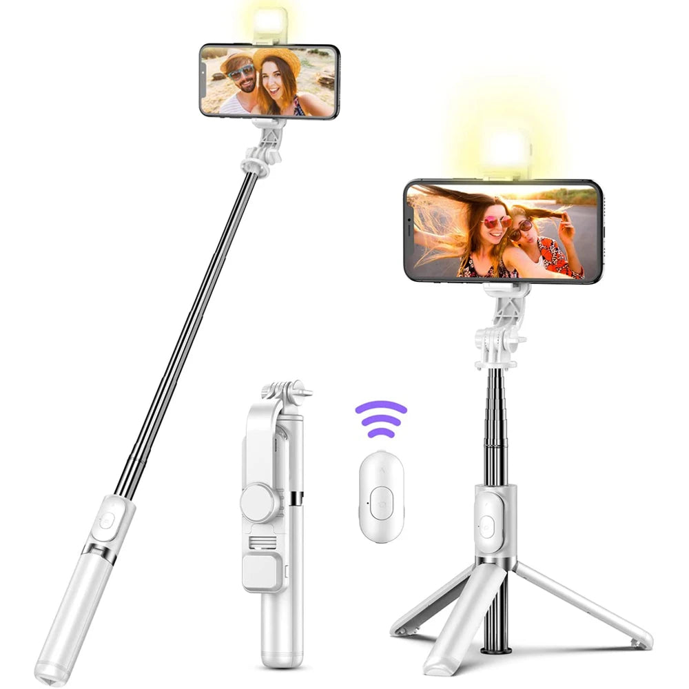 Wireless Bluetooth Selfie Stick Foldable Portable Tripod