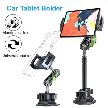 Aluminum Alloy 360° Rotatable Car Tablet Holder – Sturdy, Flexible, Universal