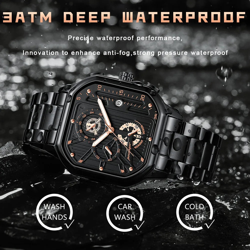 POEDAGAR Luxury Casual Male Watch Fashion Chronograph