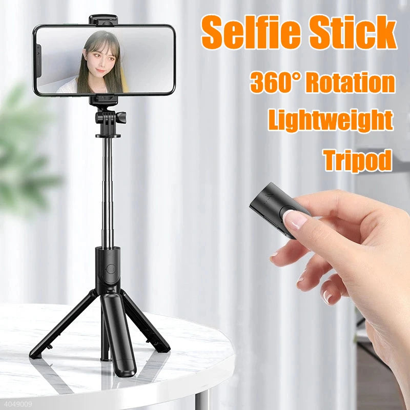 Wireless Selfie Stick Tripod With Remote Shutter Foldable Phone holder