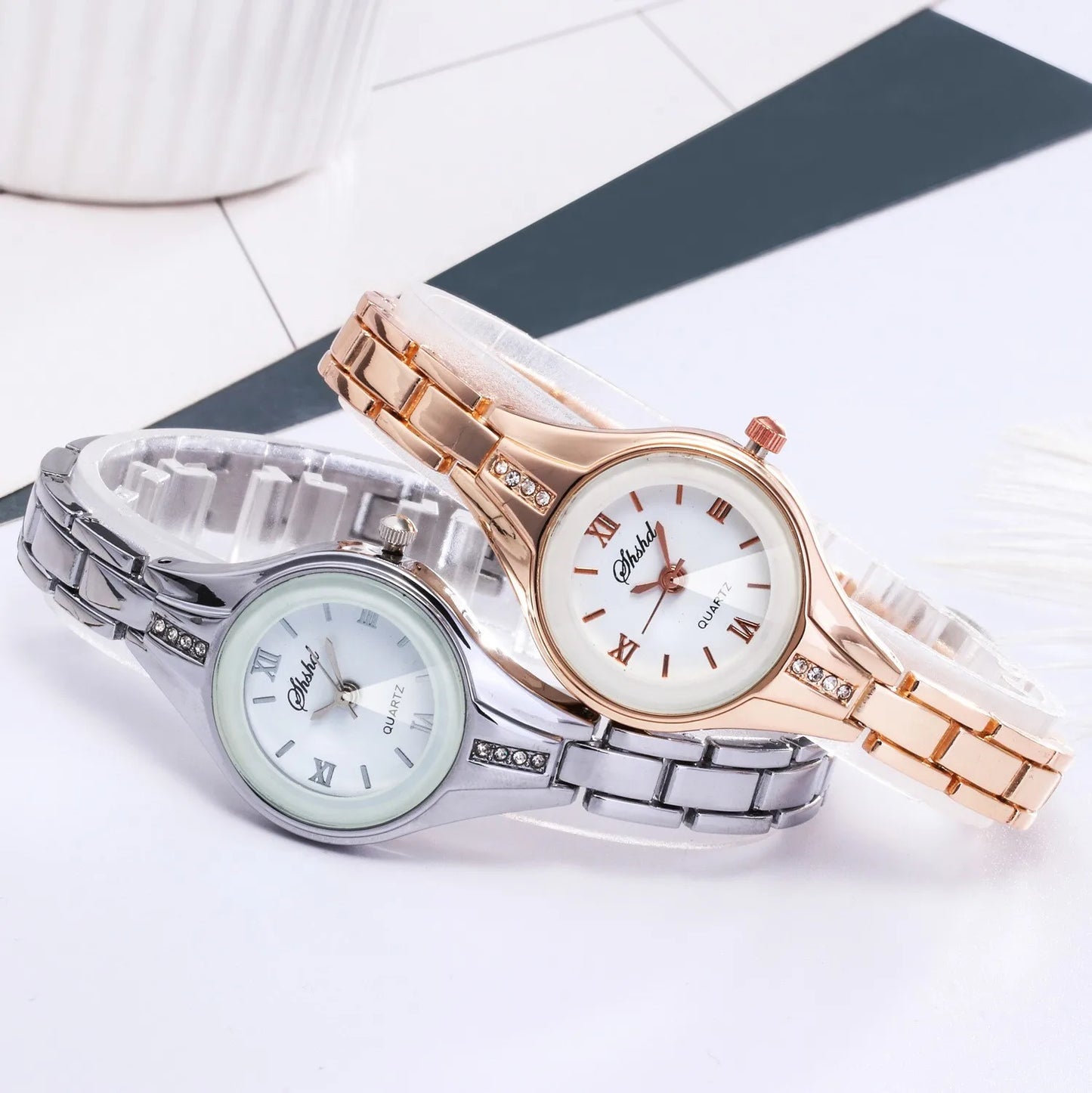 Hot fashion personality design bracelet type watch quartz female watch