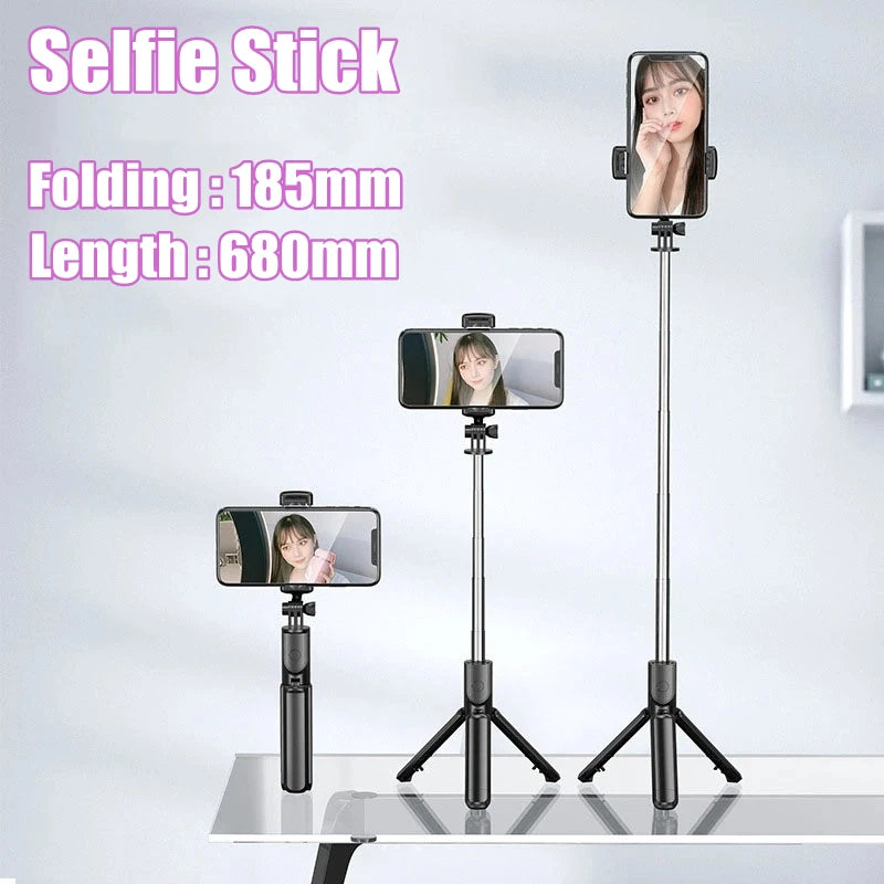 Wireless Selfie Stick Tripod With Remote Shutter Foldable Phone holder