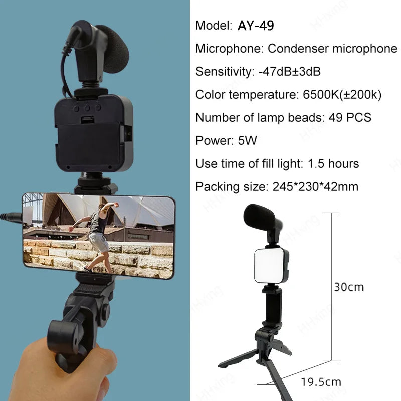 Phone Holder Photography Lighting Smartphone Video kit