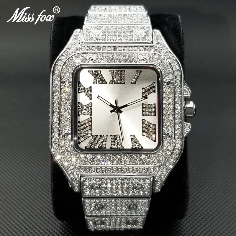 Ultrathin Fashion Crystal Male Watch Luxury Diamond Bracelet