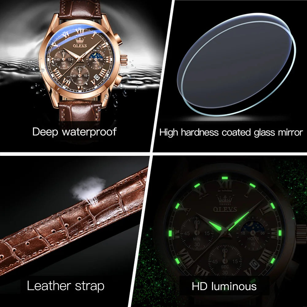 Reloj Hombre JSDUN Luxury Brand Men Watches Leather Strap Top Quartz