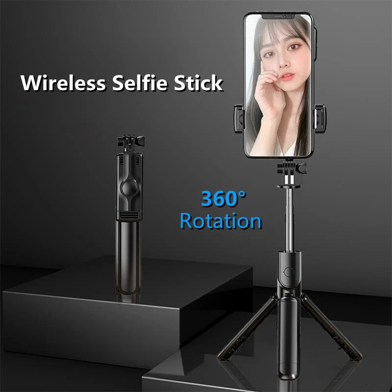 Wireless Selfie Stick Tripod With Remote Shutter Foldable Phone holder