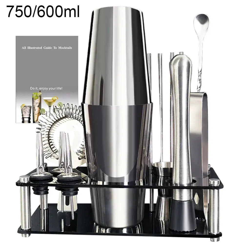 13-22Pcs 750ml 600ml Boston Cocktail Shaker Tools