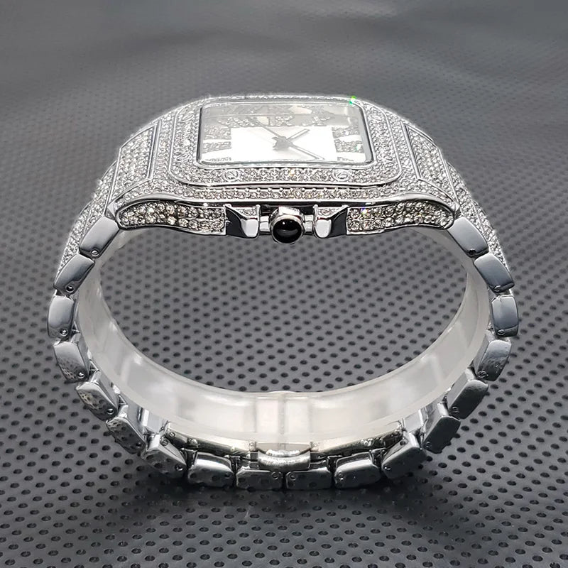 Ultrathin Fashion Crystal Male Watch Luxury Diamond Bracelet