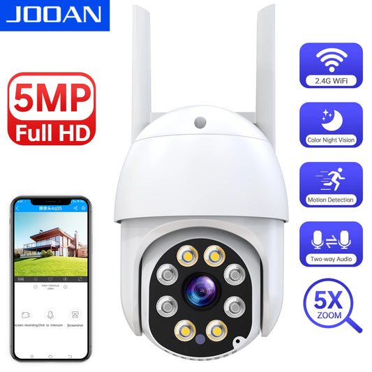 JOOAN 5MP 3MP Wifi Camera Outdoor IP CCTV Camera Night Auto Tracking