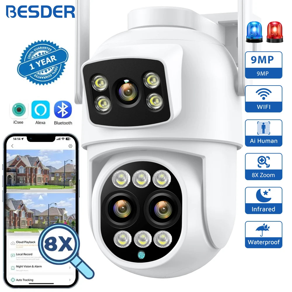 Outdoor Security Protection CCTV Surveillance IP Camera iCSee