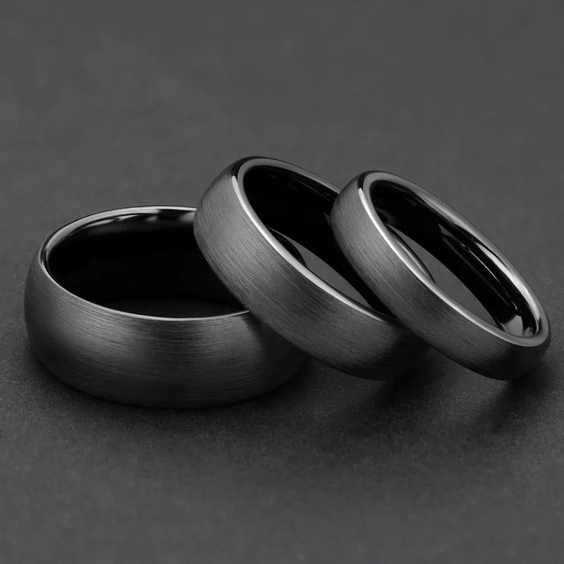 Kolmnsta 2/4/6mm Black Brushed Fashion Ceramic Wedding Rings