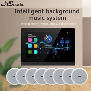 Smart Home Audio System DIY Kit – Wall-Mounted Android Amplifier + 6-Inch Stereo Ceiling Speakers