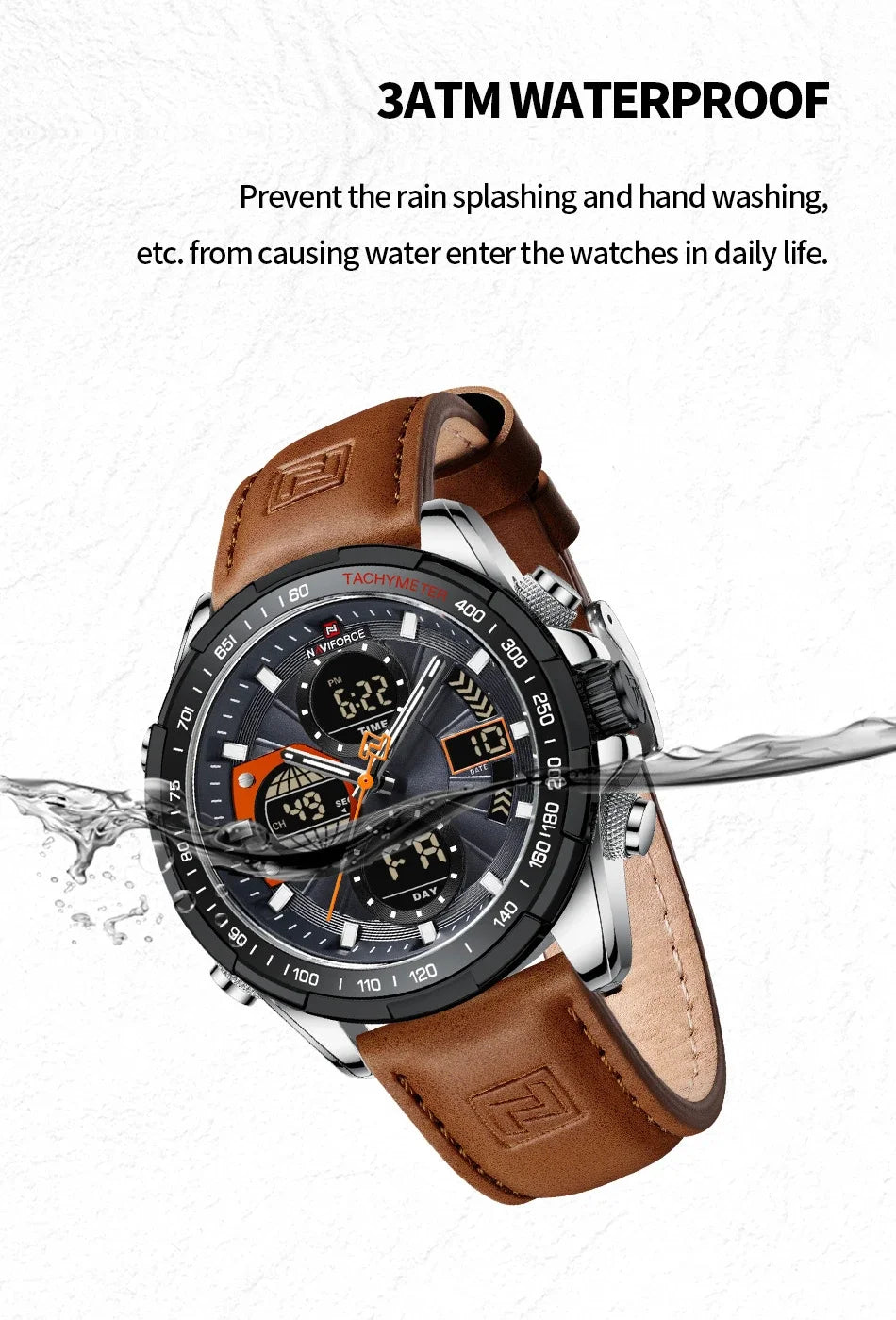 NAVIFORCE Military Watches for Men Luxury Sport Chronograph