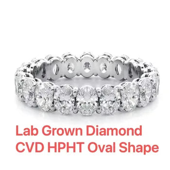 3ctw Lab Grown Created Diamond Wedding Band Ring Oval Cut 14K White Gold CVD HPHT Diamond DEF Color VS-VVS