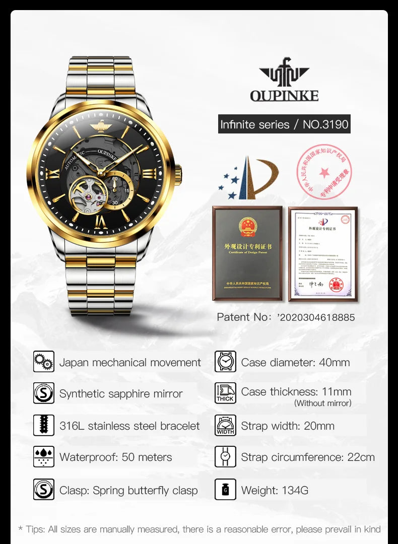 OUPINKE 3190 Automatic Mechanical Watch for Men