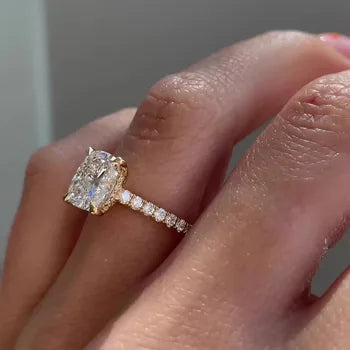 IGI Lab Growing Diamond Ring Radiant D Color 1 2 3Ct Solid 14K Yellow Gold Ring Diamond wedding ring Factory Engagement Ring