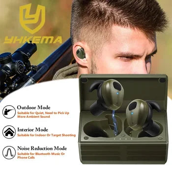 YHKEMA EB10 New Electronic Shooting Ear Protection Bluetooth5.3 ,4X Sound Amplification for Gun Range, Hunting
