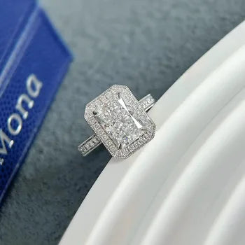 IGI Lab Growing Diamond Ring Radiant D Color 1 2 3Ct Solid 18K White Gold Ring Diamond wedding ring Factory Engagement Ring