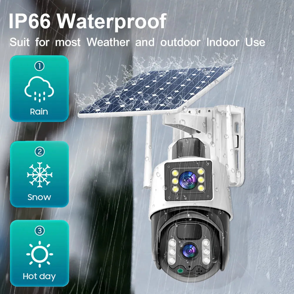 Linook 4K 8MP V380 Pro Solar CCTV Solar WIFI Wireless CCTV Outdoor Camera