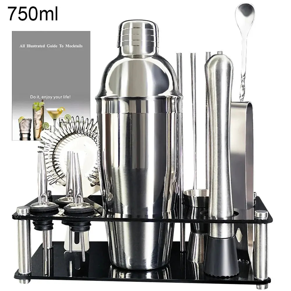 13-22Pcs 750ml 600ml Boston Cocktail Shaker Tools