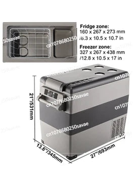 35L/45L/55L Car Refrigerator Mini Fridge Freezer Portable Compressor Cooler 12/24V DC 110-240V Ice Box for Camping