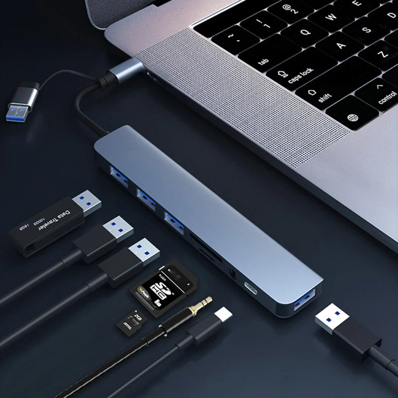 8-IN-2 USB HUB 3.0 USB C HUB Dock Station 5Gbps