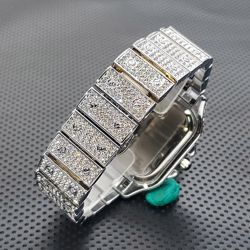 Ultrathin Fashion Crystal Male Watch Luxury Diamond Bracelet