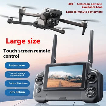 D12 Three-Axis Gimbal Drone, 7.2-Inch Brushless Relay Aerial Photography Vehicle With Touch Screen, Gps Obstacle Avoidance