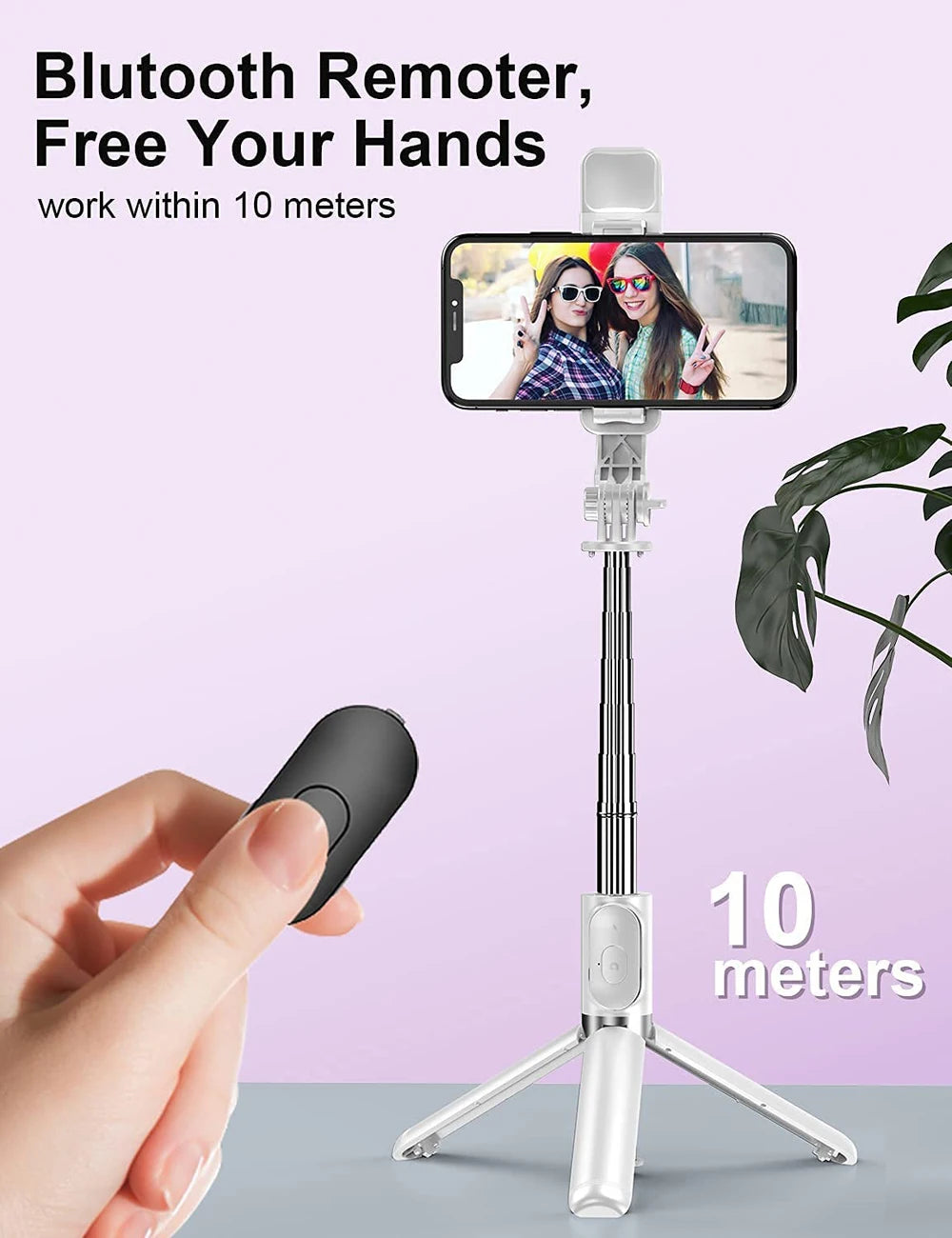 Wireless Bluetooth Selfie Stick Foldable Portable Tripod