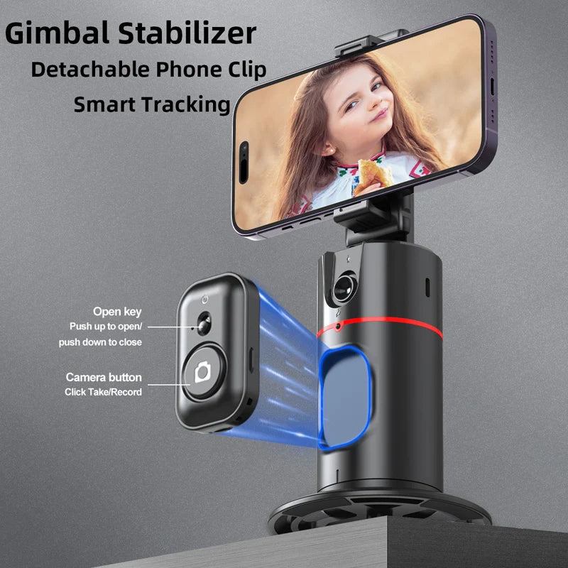 360 Face Phone Holder AI Shooting Selfie Stick Gimbal Stabilizer For Vlog Kit