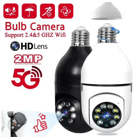 5G Wifi E27 Bulb Surveillance CCTV Camera Night Vision Wireless