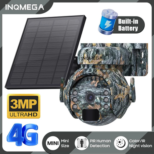 INQMEGA 3MP Wifi Solar CCTV Human Detection Camera Outdoor 4G