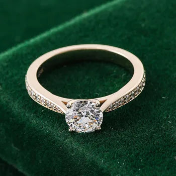 Provence lab diamond engagement rings for women solid 14K/18K yellow gold ring Promise Wedding Anniversary Custom Birthday Gift
